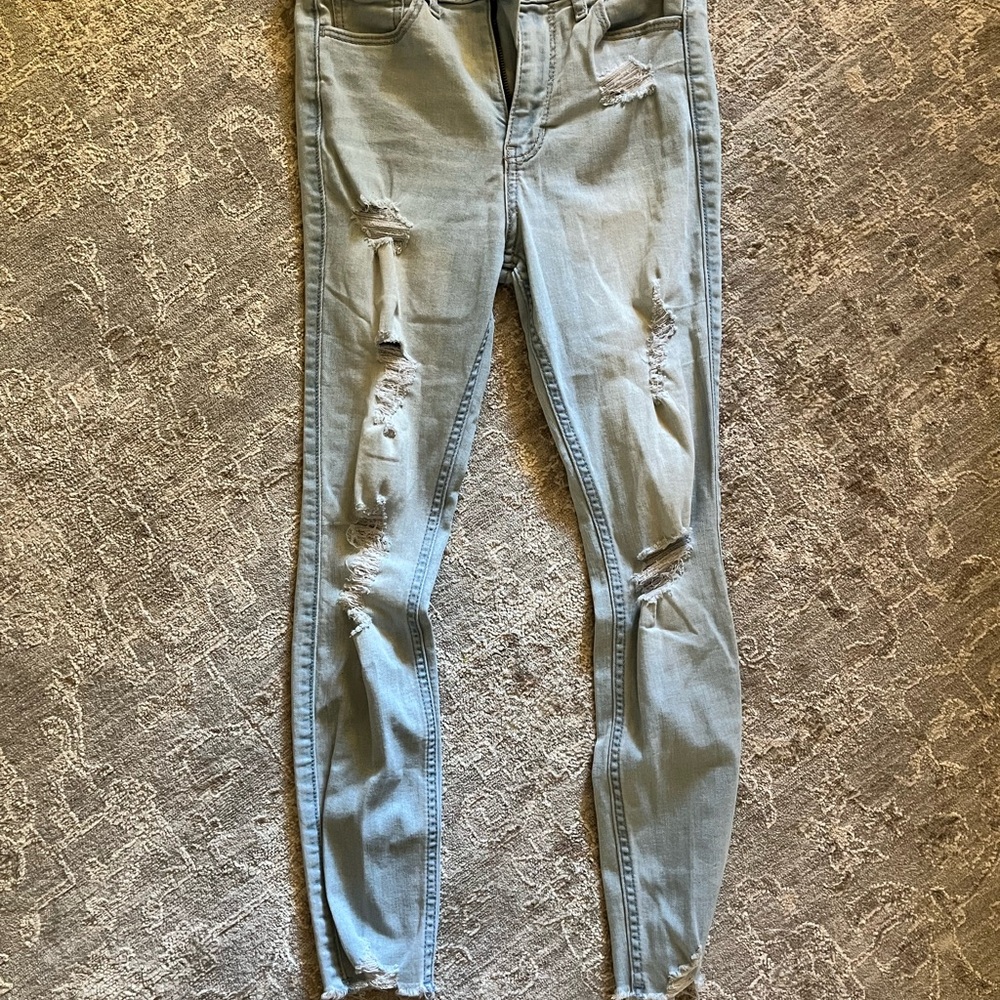 Hollister Light Blue Distressed Skinny Jeans